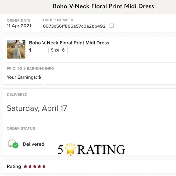 Boho V-Neck Floral Print Midi Dress - Picture 5 of 8